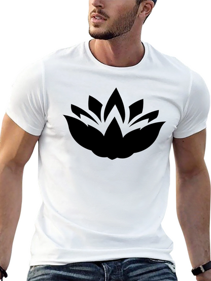 Mens Black Lotus Graphic T-Shirt
