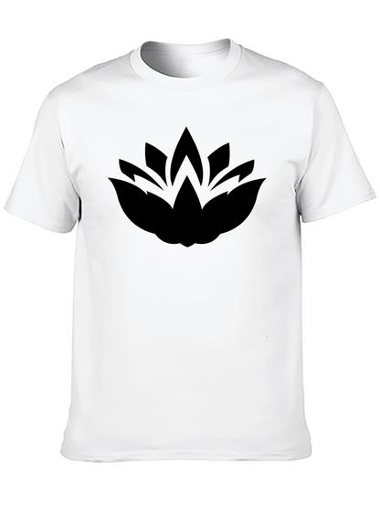 Mens Black Lotus Graphic T-Shirt
