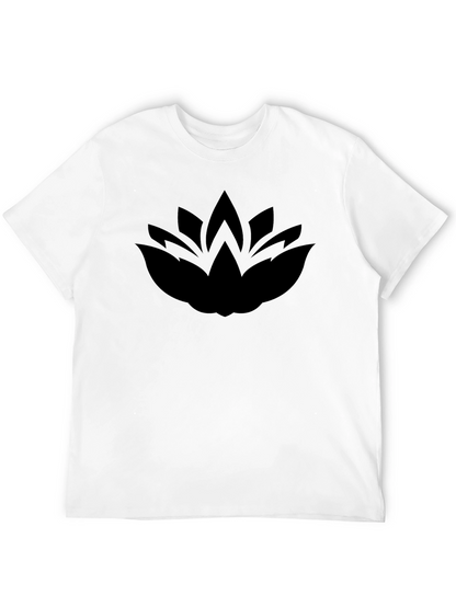 Mens Black Lotus Graphic T-Shirt