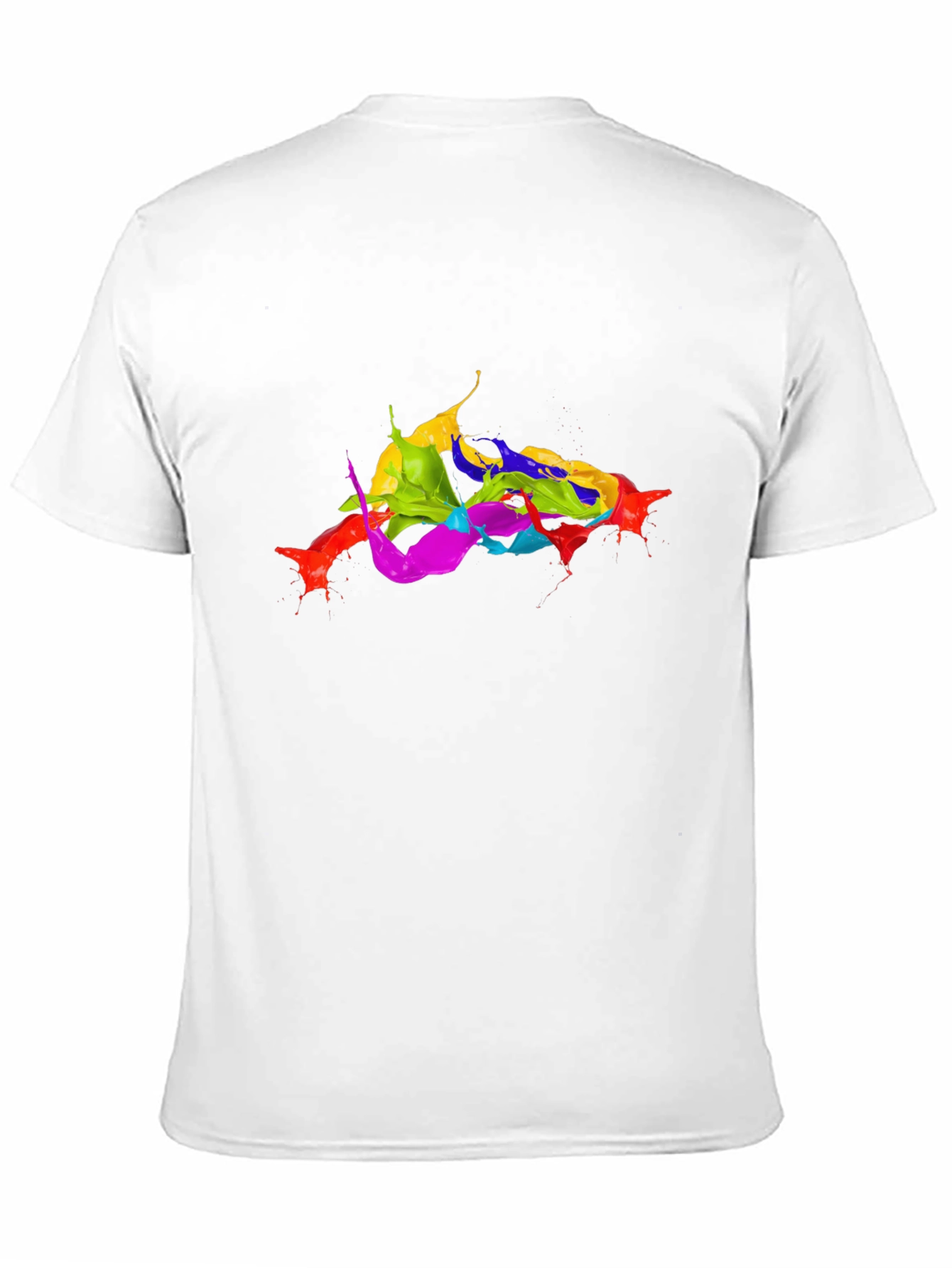 Vibrant Splatter Art Black T-Shirt