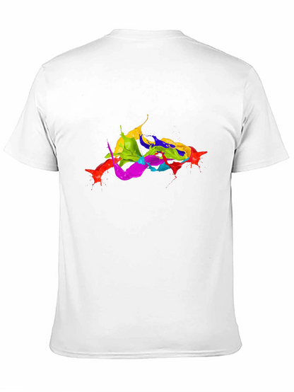 Vibrant Splatter Art Black T-Shirt