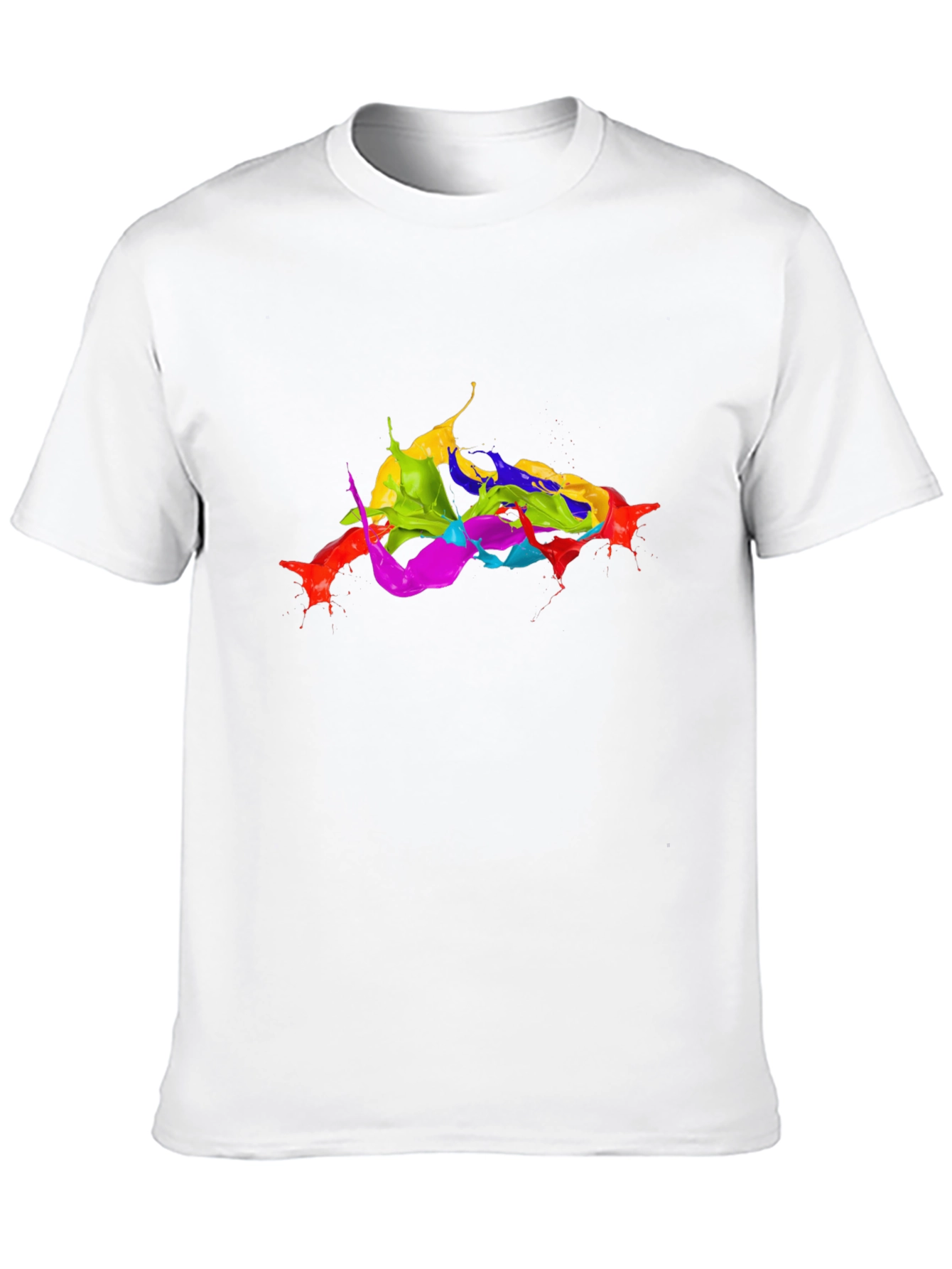 Vibrant Splatter Art Black T-Shirt