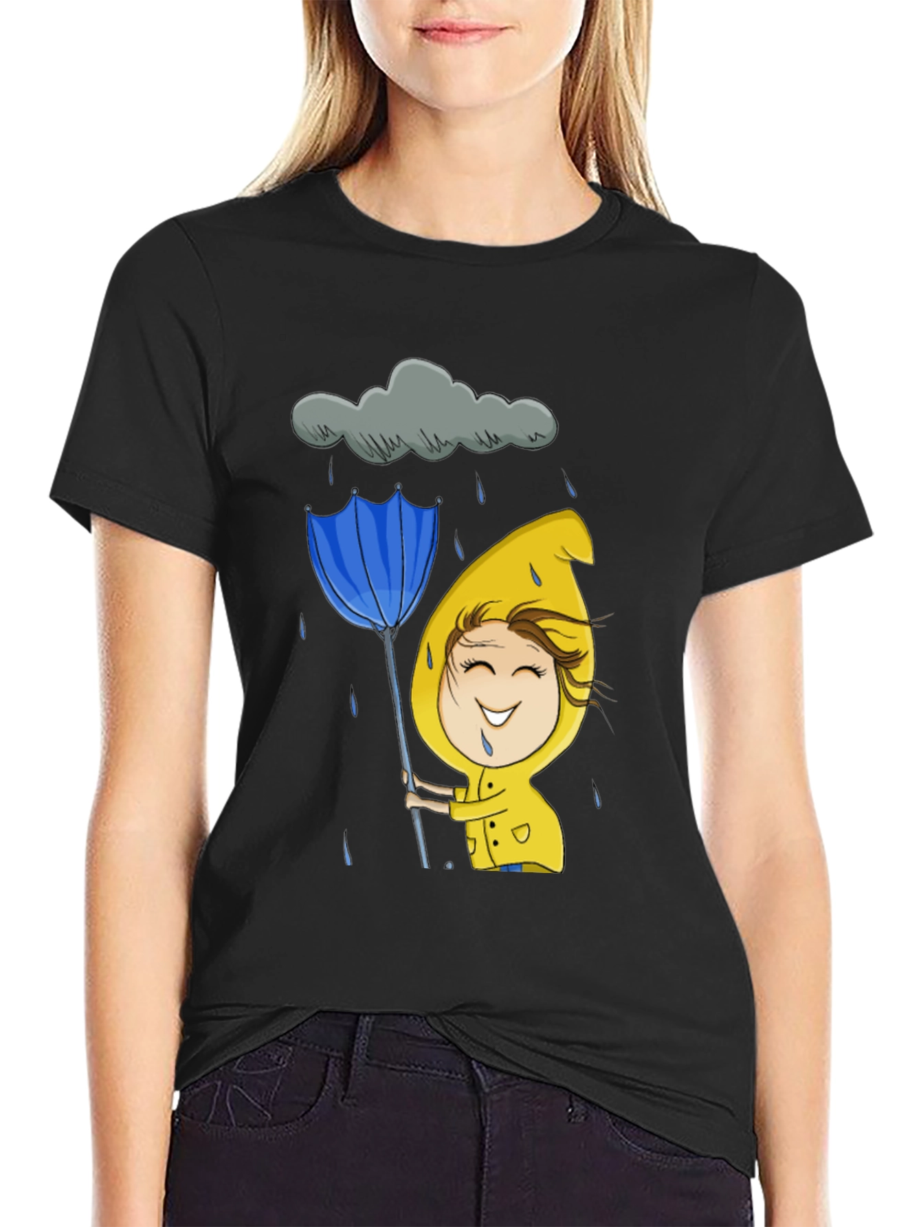 Rainy Day Cartoon Graphic Tee