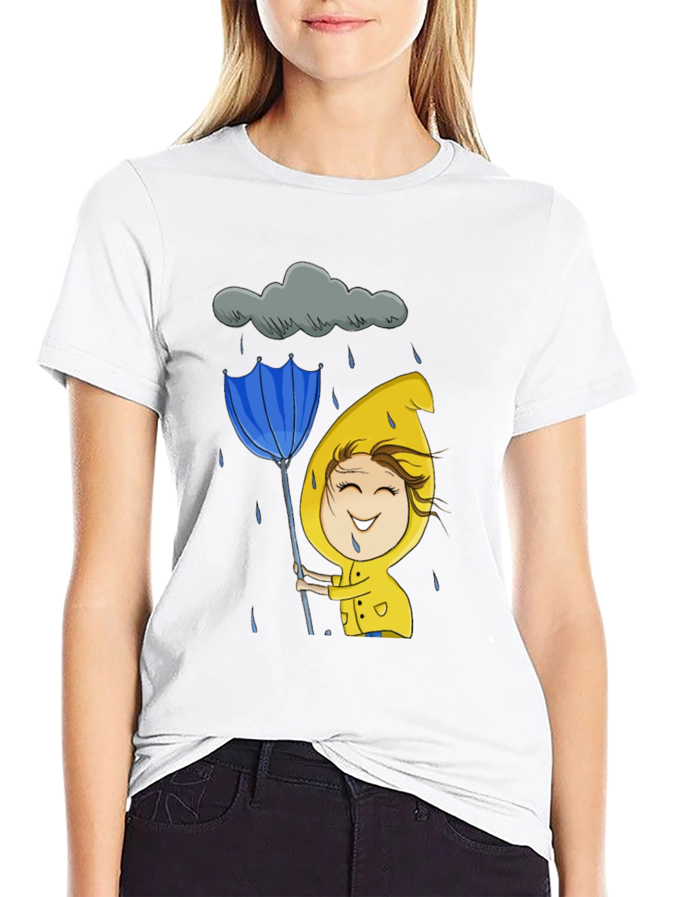 Rainy Day Cartoon Graphic Tee