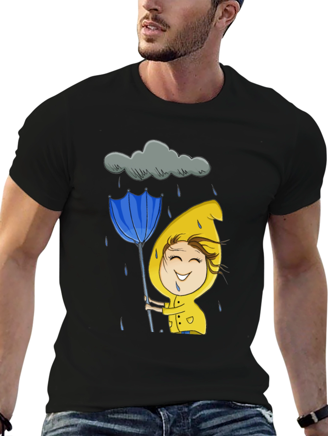 Rainy Day Cartoon Graphic Tee