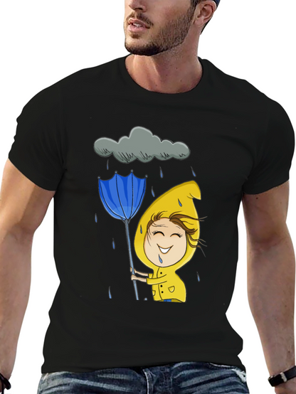 Rainy Day Cartoon Graphic Tee