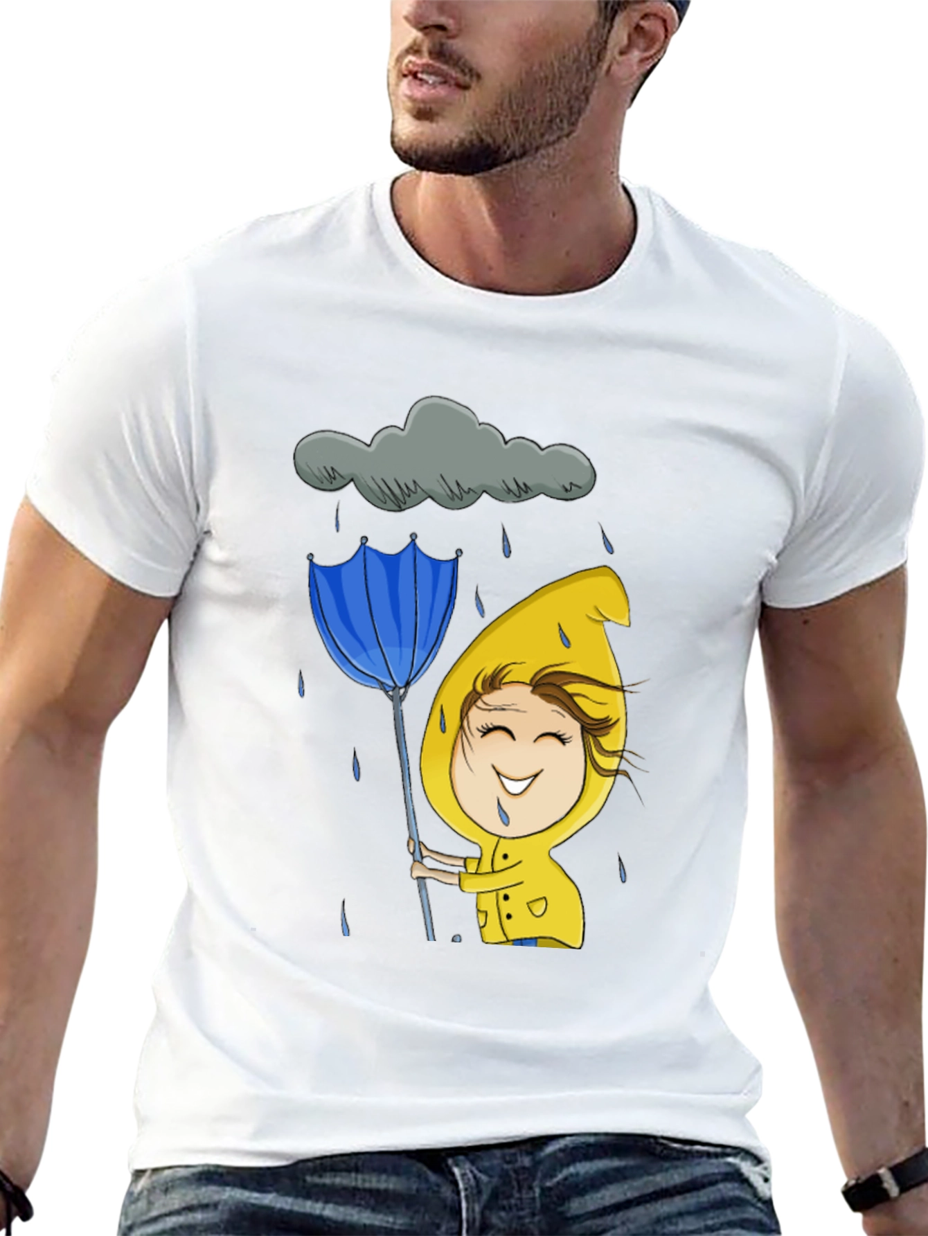 Rainy Day Cartoon Graphic Tee