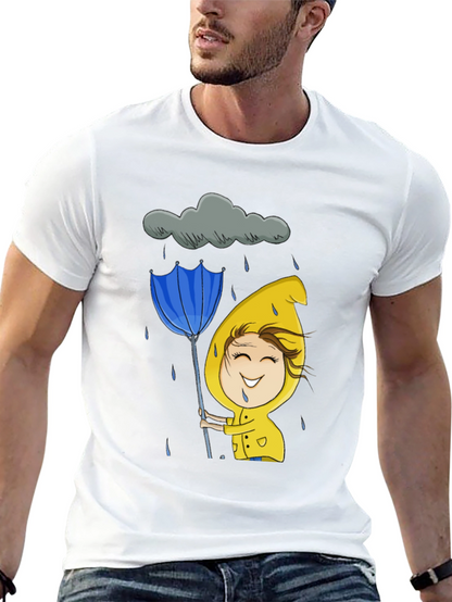 Rainy Day Cartoon Graphic Tee