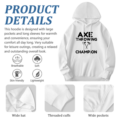 Axe Throwing Champion White Hoodie