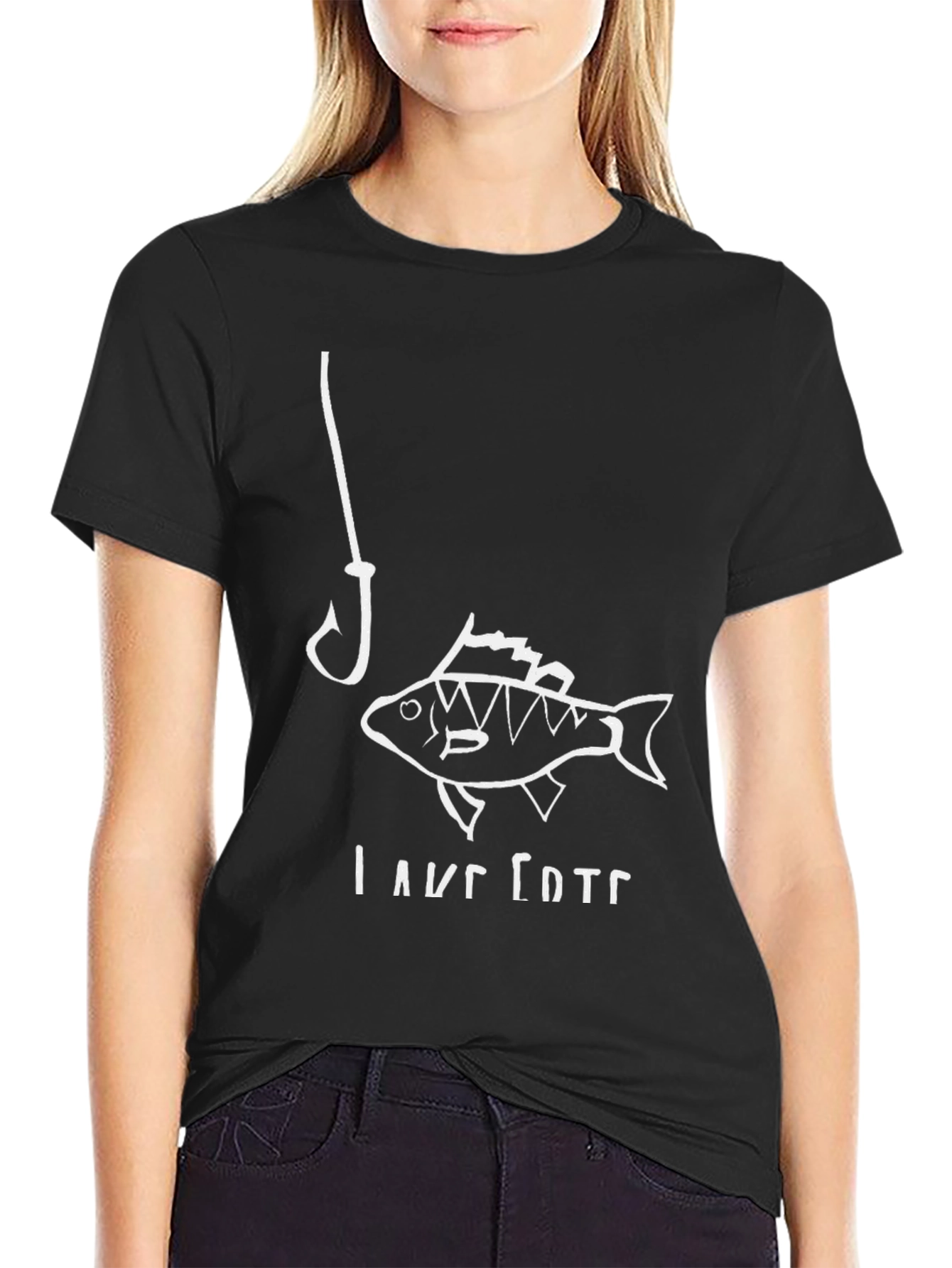 Fishing Hook and Fish Graphic T-Shirt