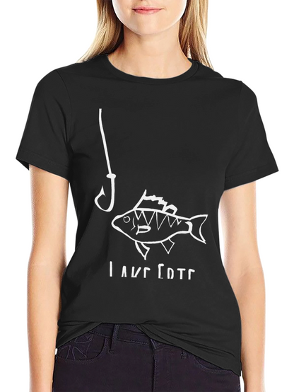 Fishing Hook and Fish Graphic T-Shirt
