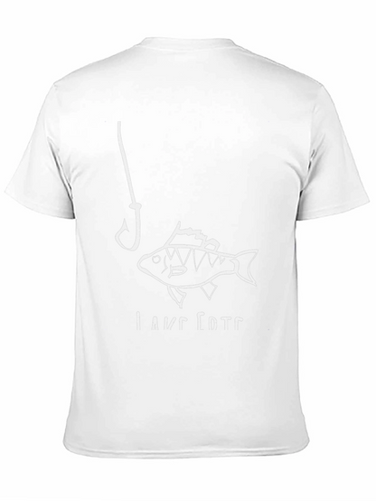 Fishing Hook and Fish Graphic T-Shirt