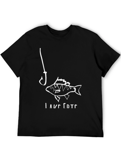 Fishing Hook and Fish Graphic T-Shirt