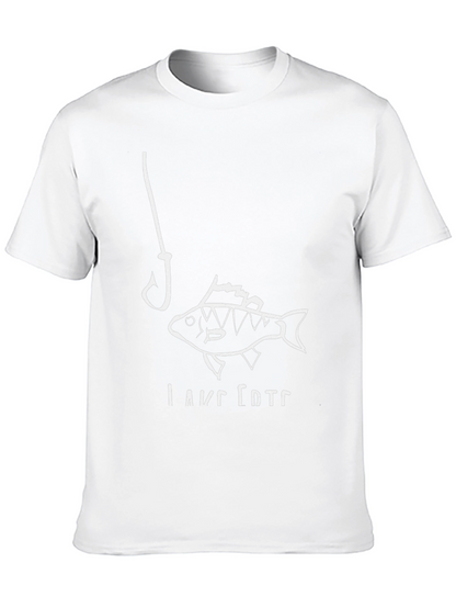 Fishing Hook and Fish Graphic T-Shirt
