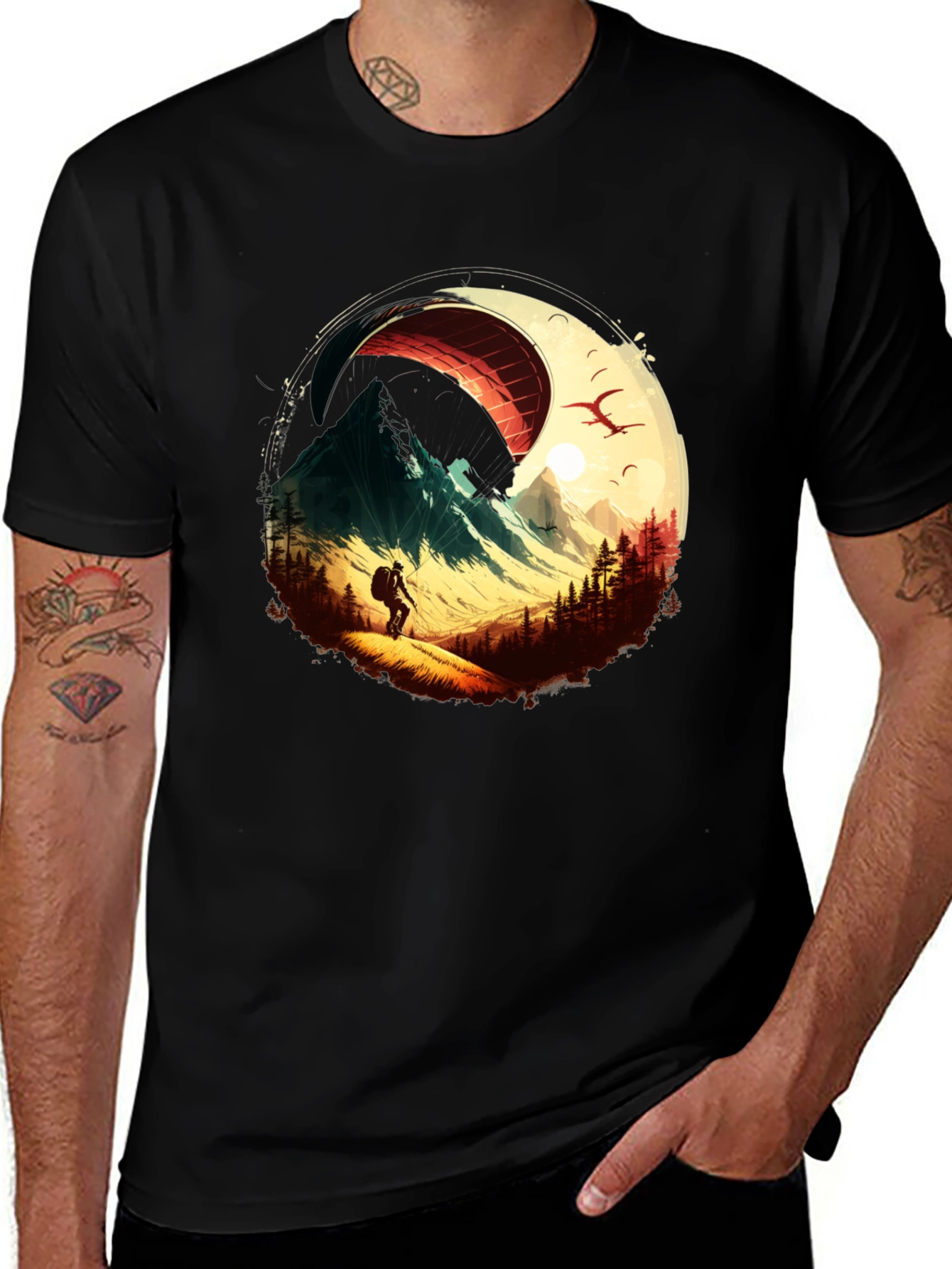 Mountain Paragliding Graphic Tee
