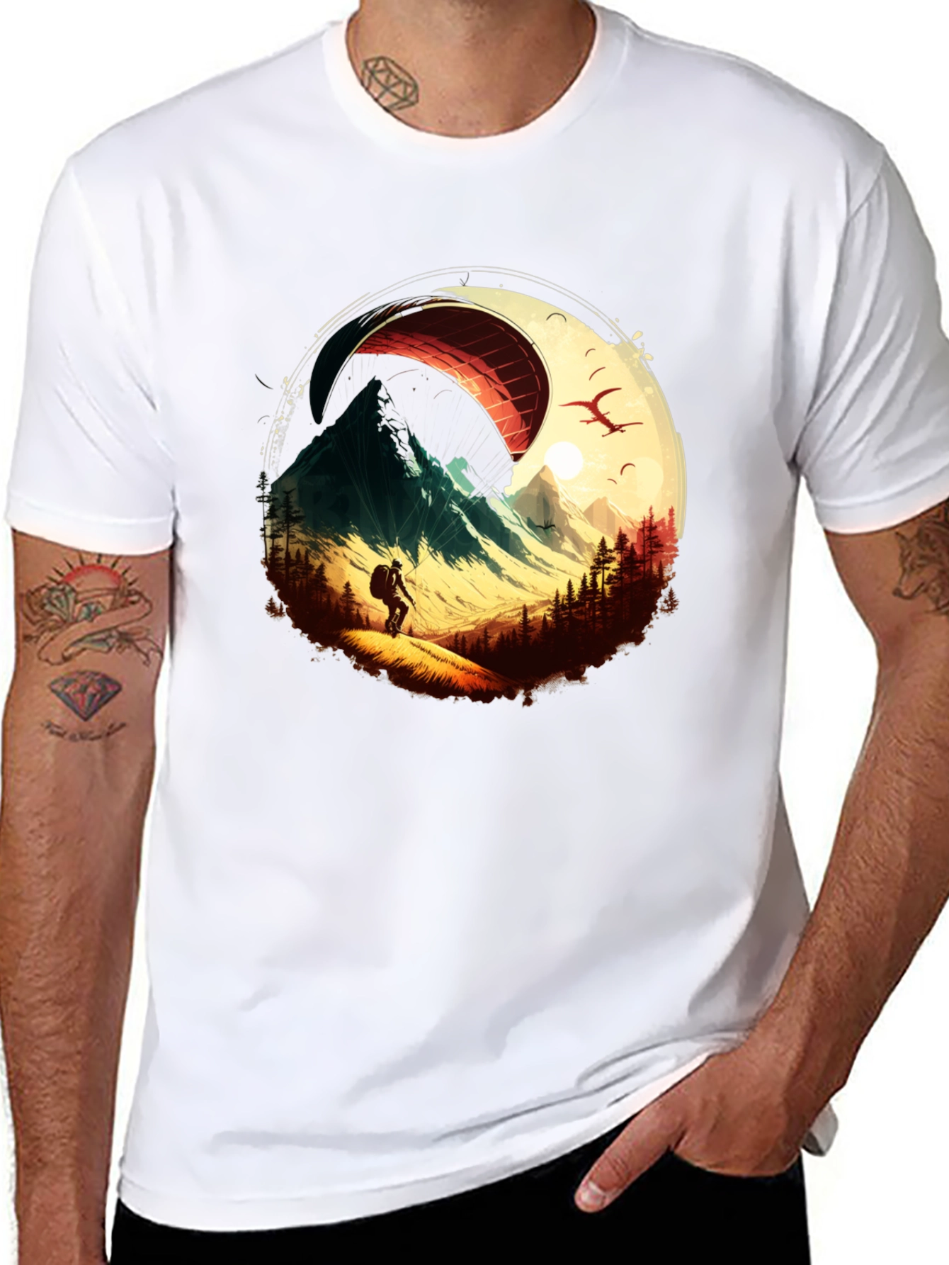 Mountain Paragliding Graphic Tee