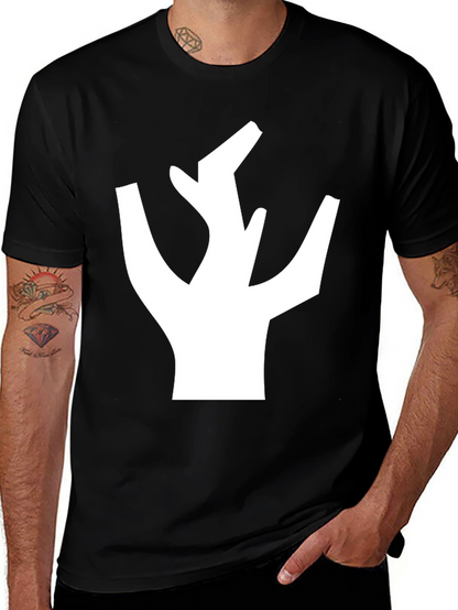 Abstract Tree Graphic Tee - Modern Black T-Shirt