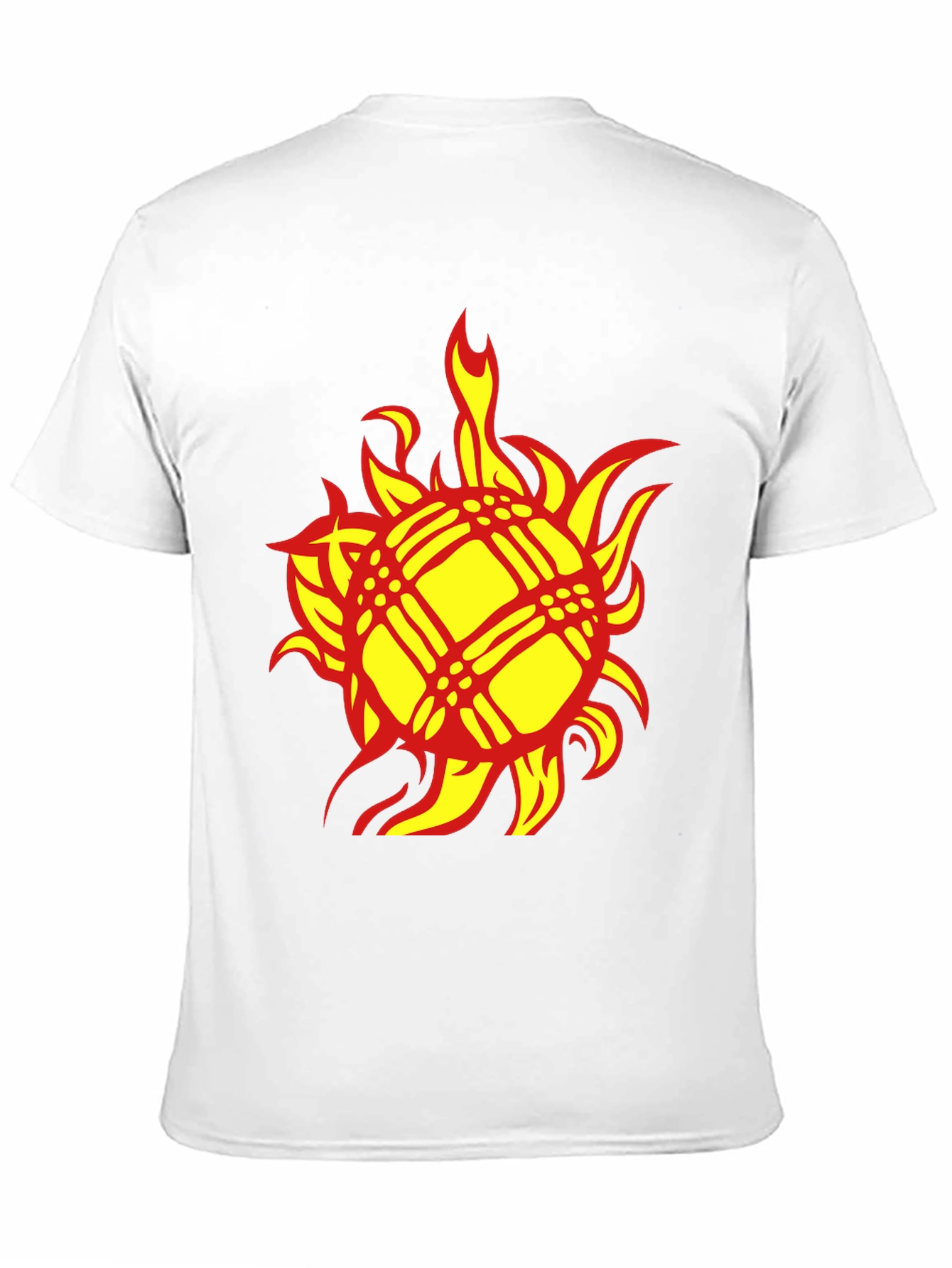 Fiery Sun Graphic Tee - Bold Black Cotton T-Shirt