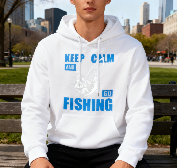 Casual Fisherman 'KEEP CALM' Hooded Top