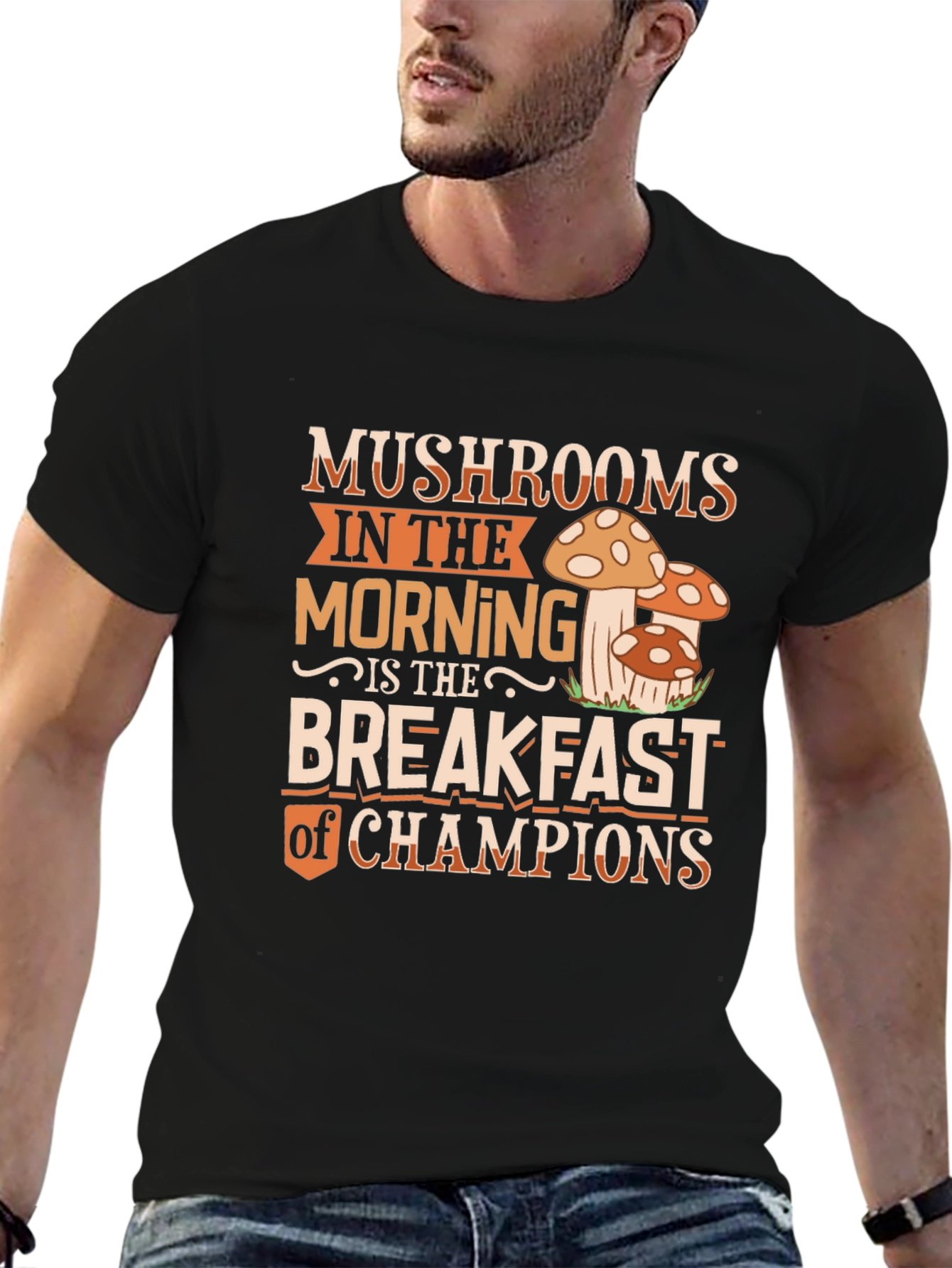Mushroom Breakfast Champions Graphic Tee