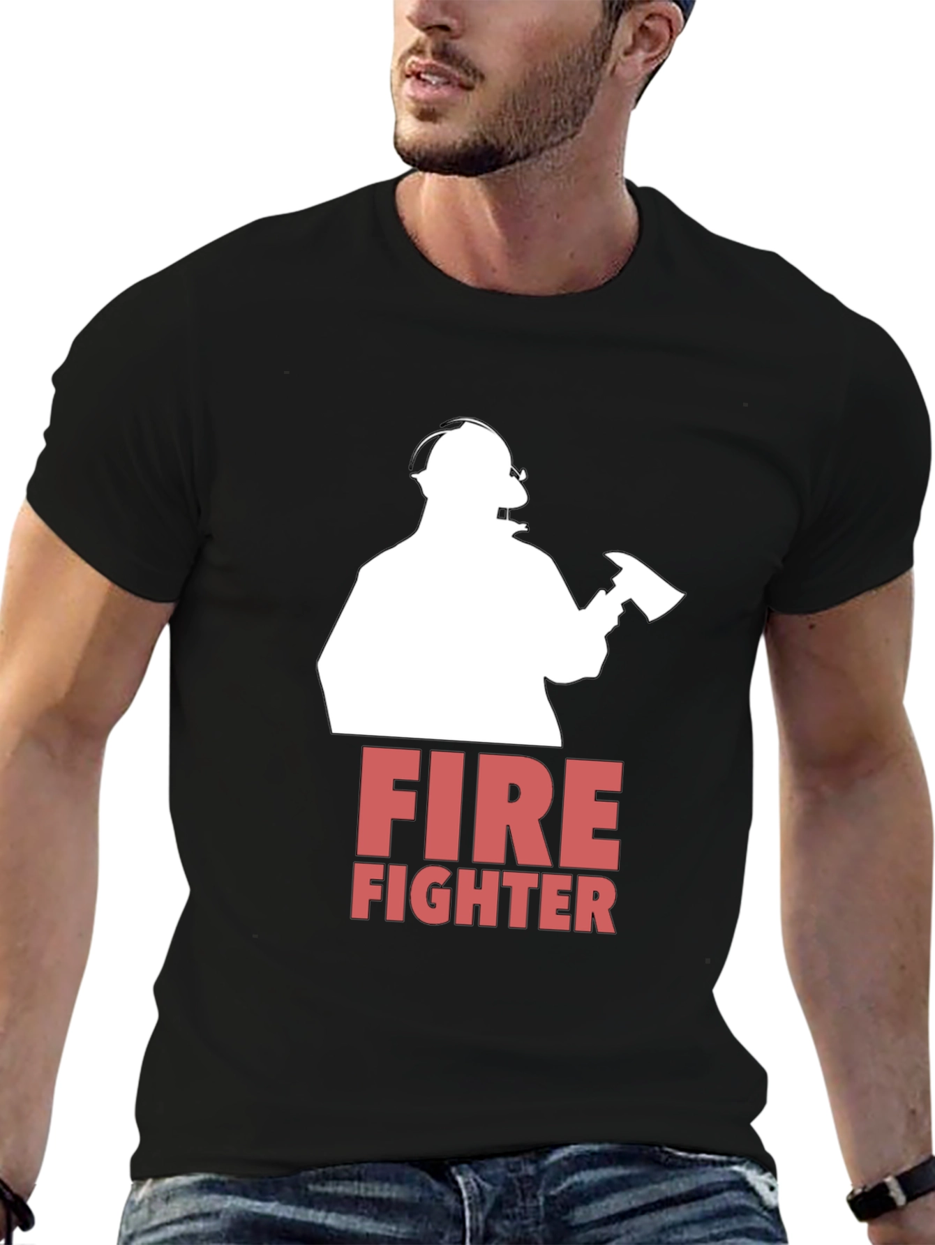 Firefighter Graphic T-Shirt - Bold Design