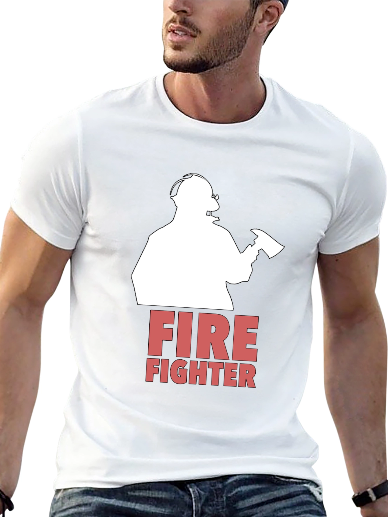 Firefighter Graphic T-Shirt - Bold Design