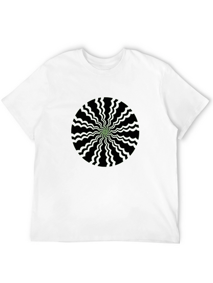 Psychedelic Graphic Print Mens Black T-Shirt