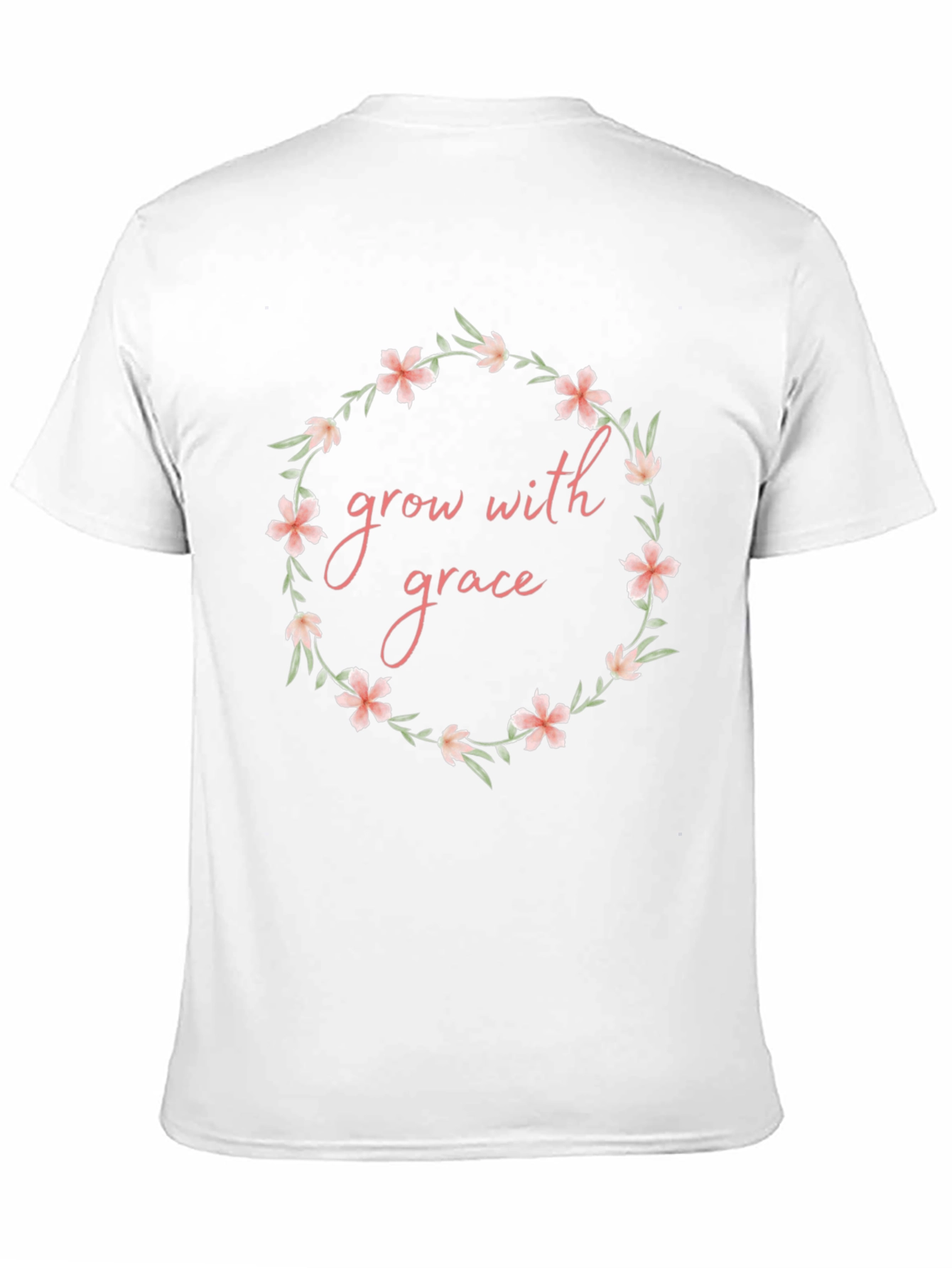Grow with Grace Floral Wreath Graphic T-Shirt