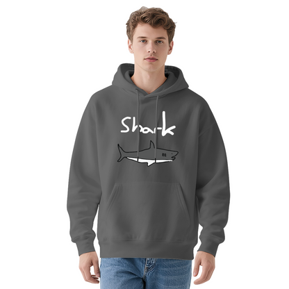 Handwritten Shark Text Graphic Hoodie