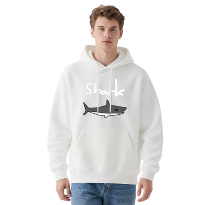 Handwritten Shark Text Graphic Hoodie