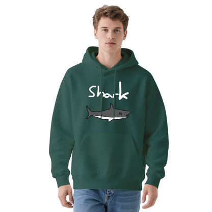 Handwritten Shark Text Graphic Hoodie