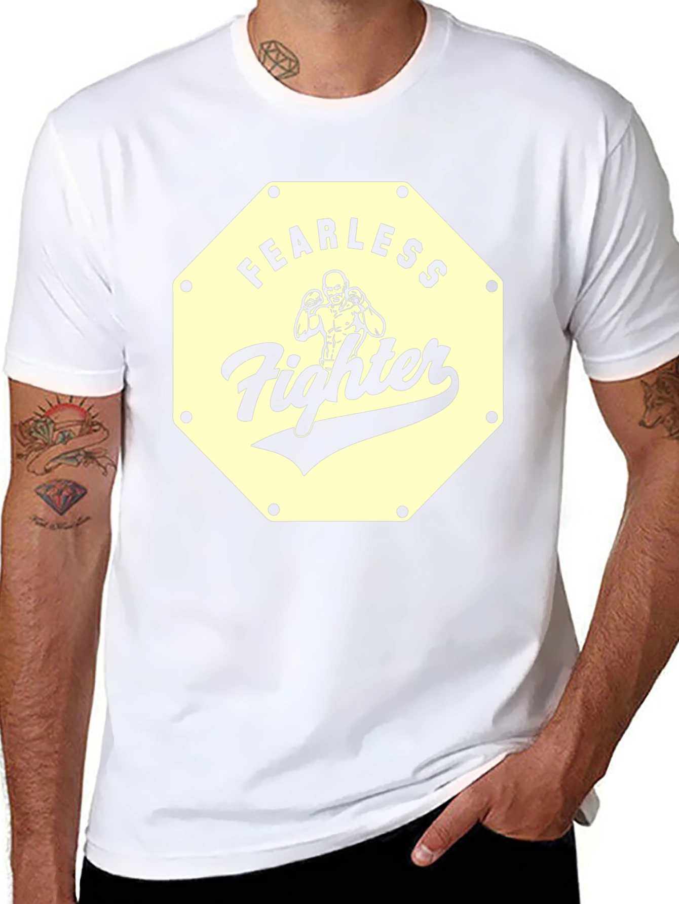 Fearless Fighter Graphic Tee - Black