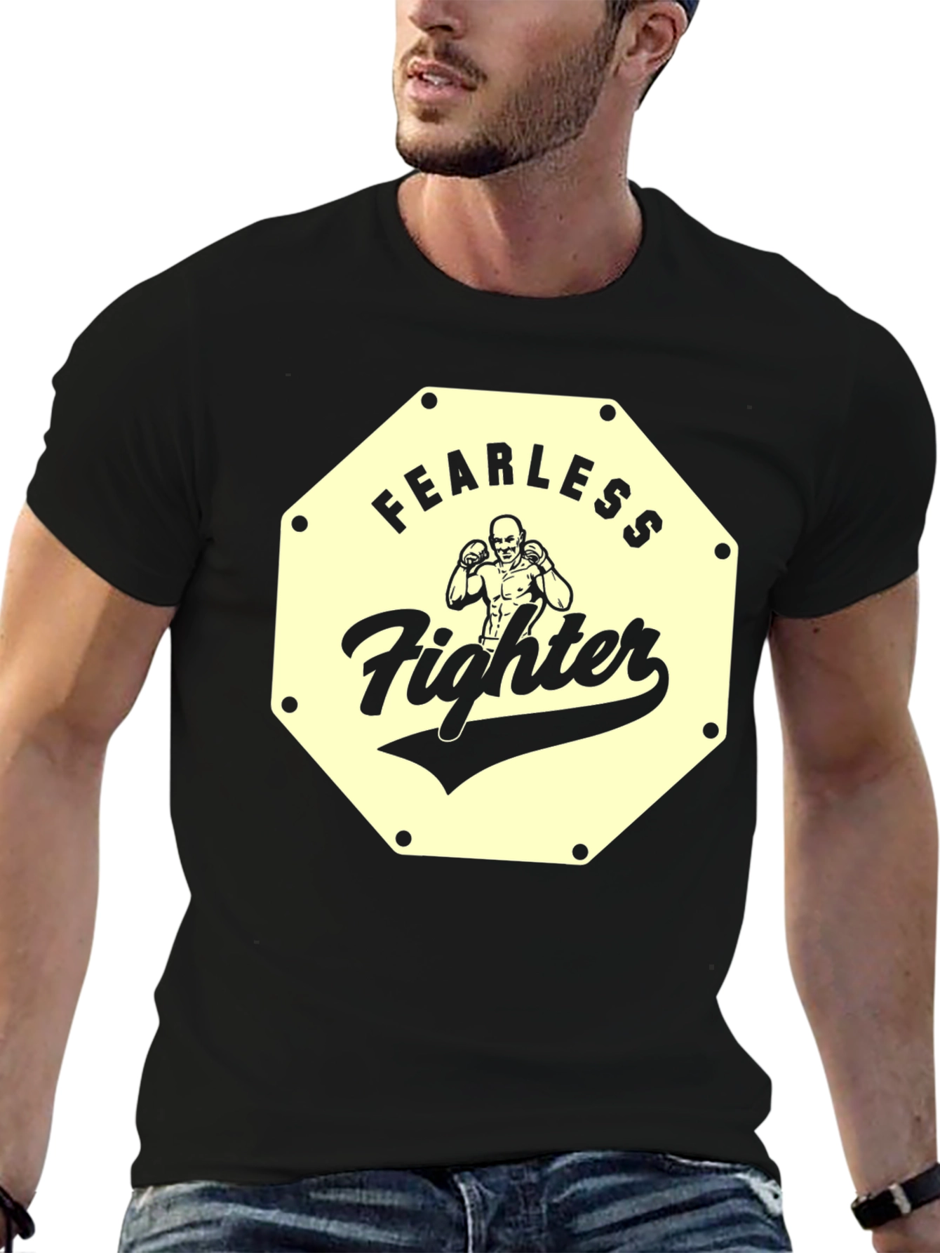 Fearless Fighter Graphic Tee - Black
