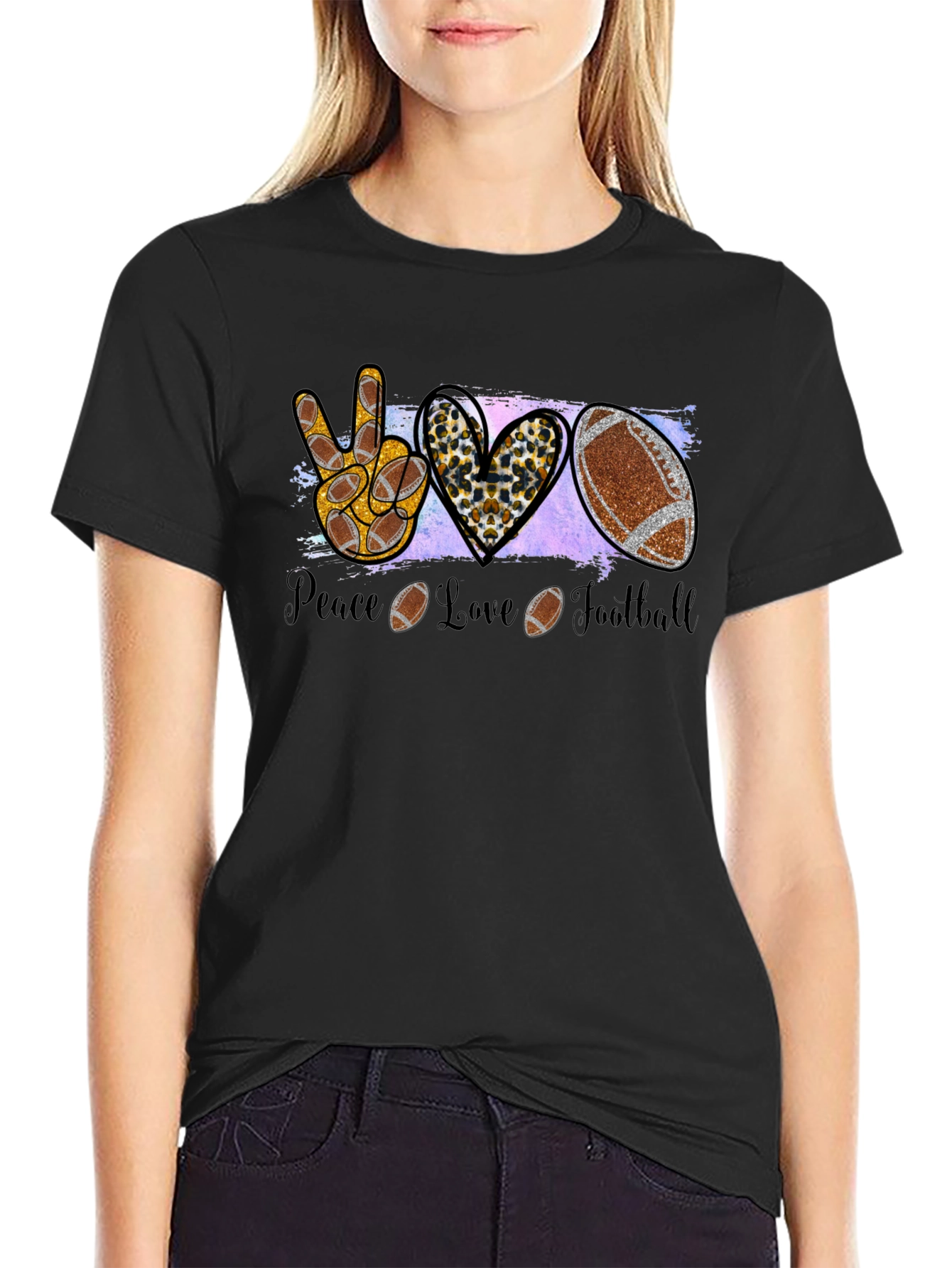 Peace Love Football T-Shirt