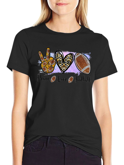 Peace Love Football T-Shirt