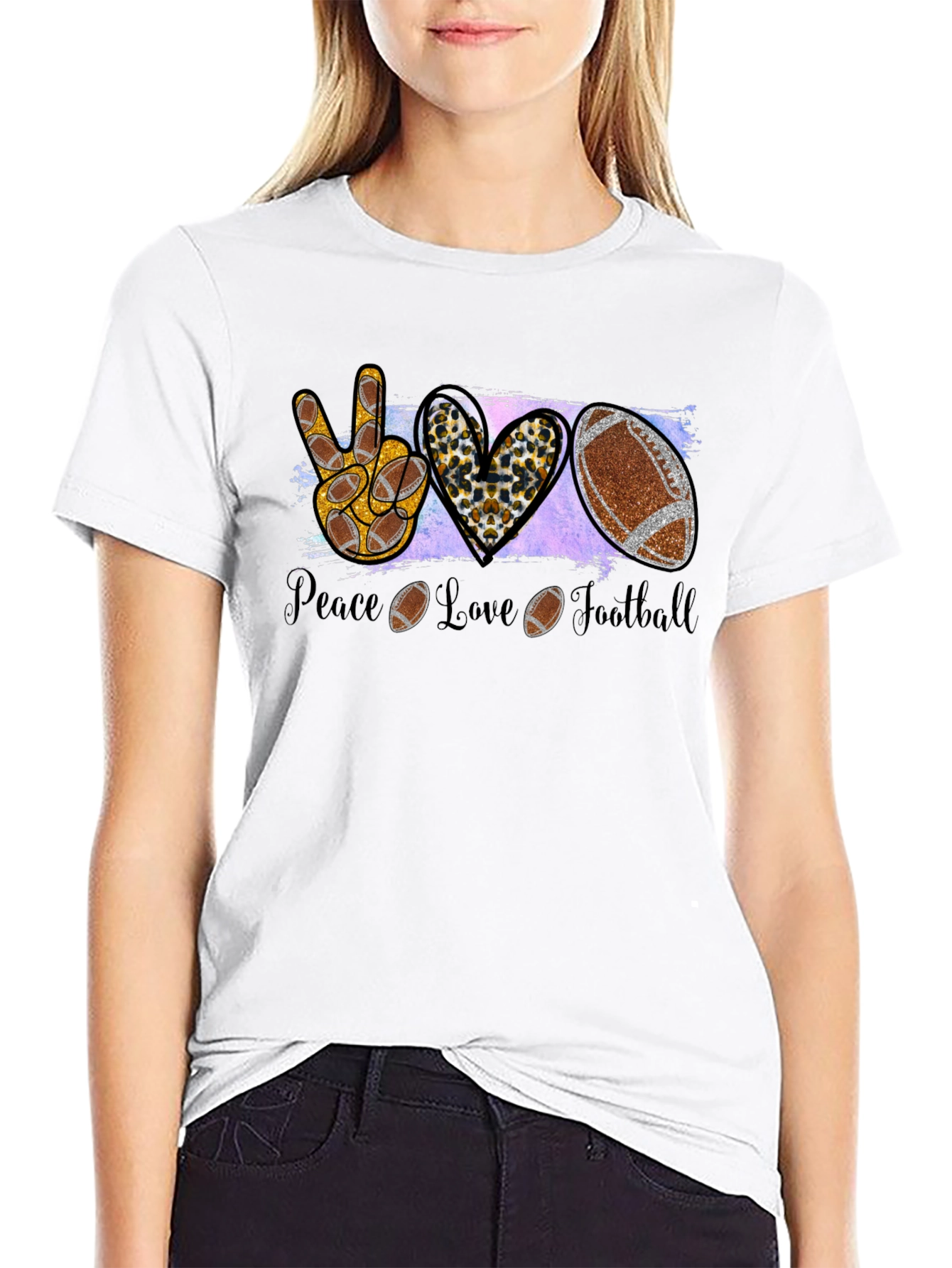 Peace Love Football T-Shirt