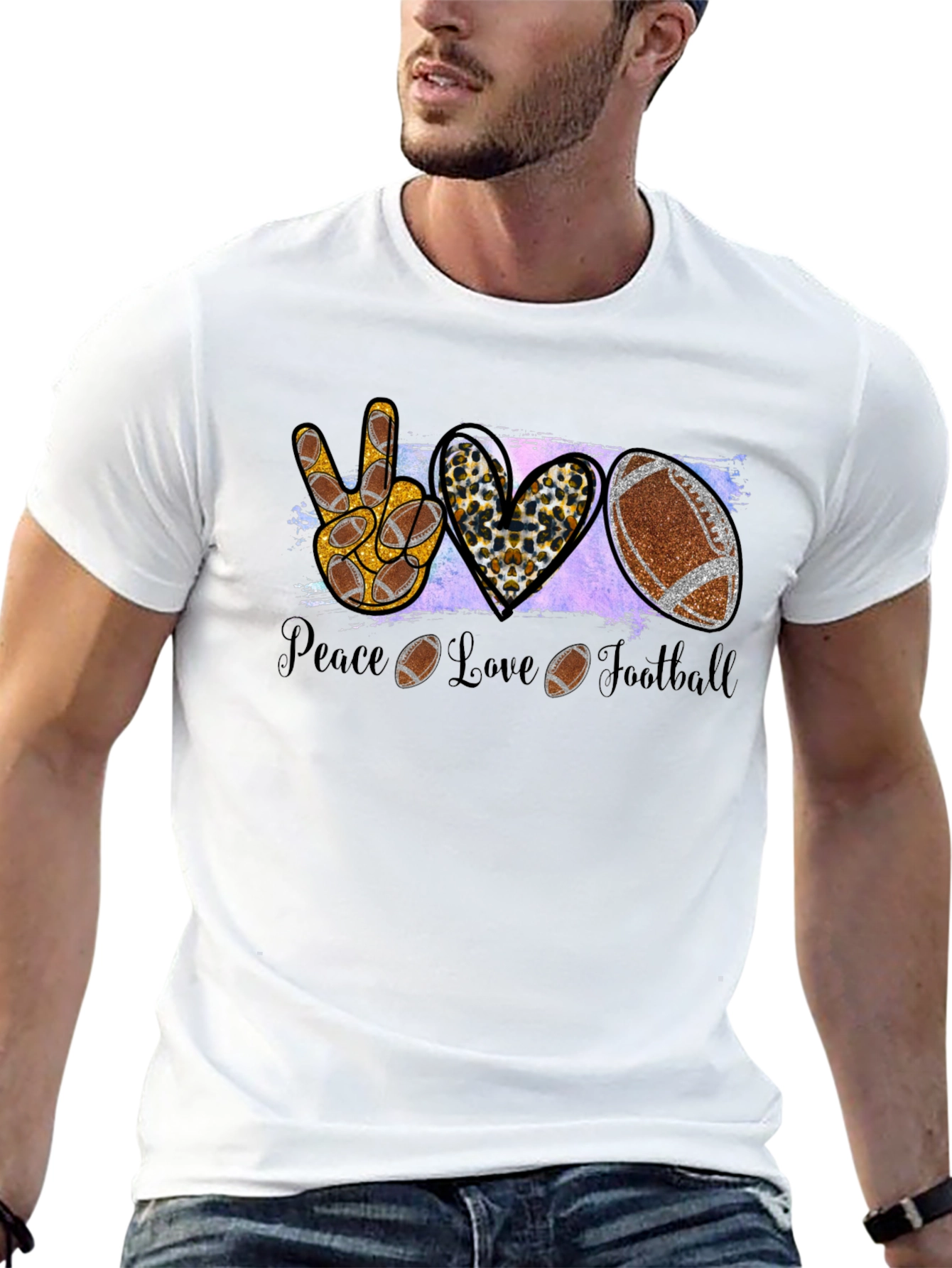 Peace Love Football T-Shirt