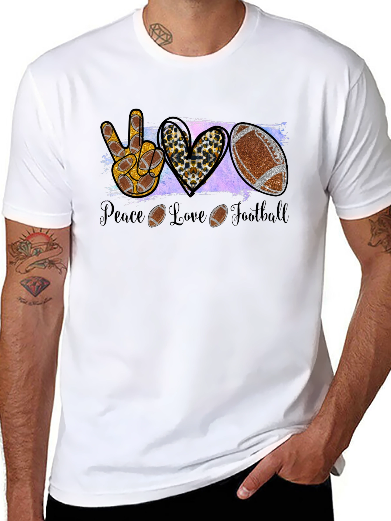 Peace Love Football T-Shirt