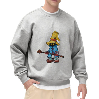 Whimsical Wizard Cartoon Crewneck Sweatshirt