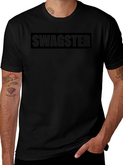Mens Black Swagster Graphic Tee - Casual Style