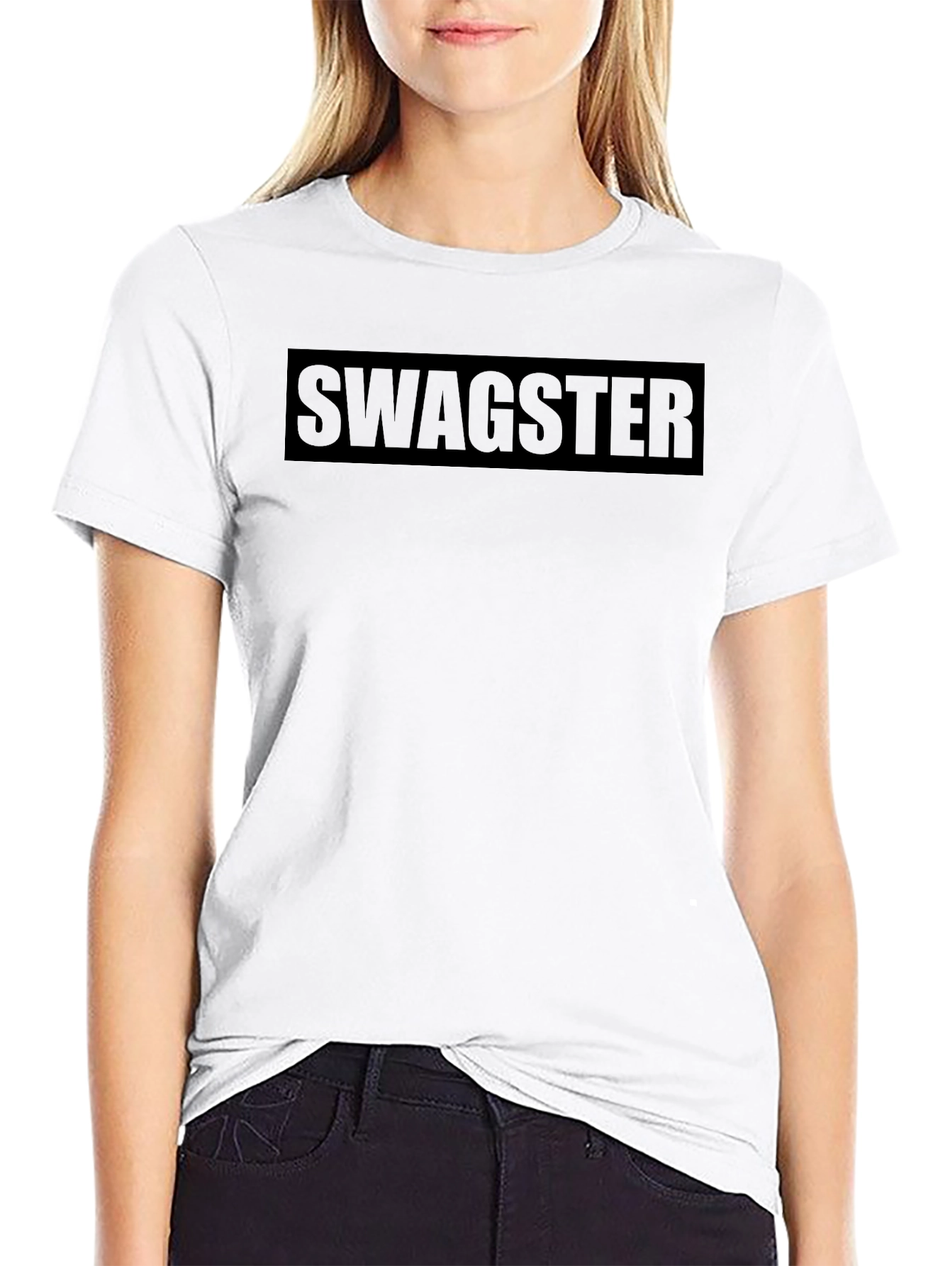 Mens Black Swagster Graphic Tee - Casual Style