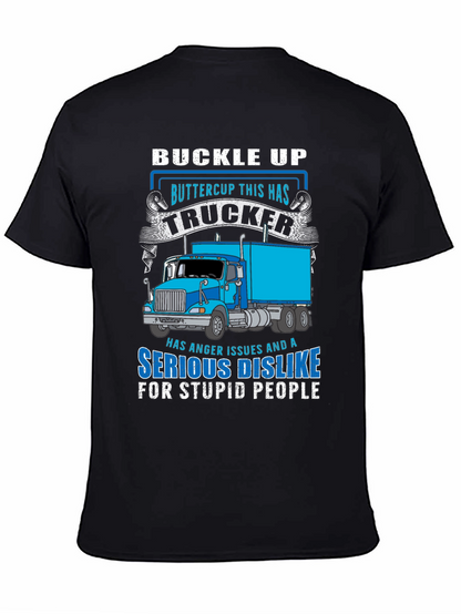 Trucker T-Shirt - Buckle Up Buttercup