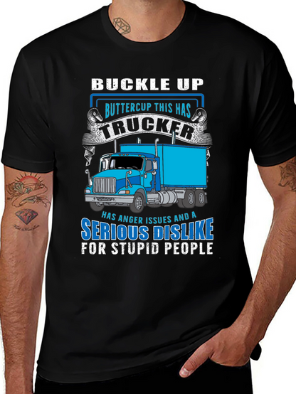 Trucker T-Shirt - Buckle Up Buttercup