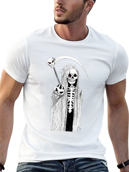 Grim Reaper Graphic Tee - Death Skull Design