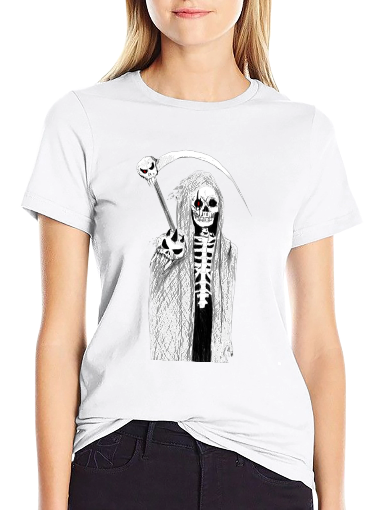 Grim Reaper Graphic Tee - Death Skull Design