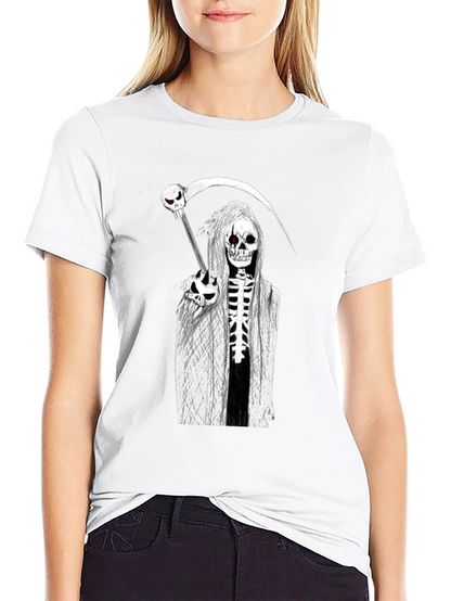 Grim Reaper Graphic Tee - Death Skull Design