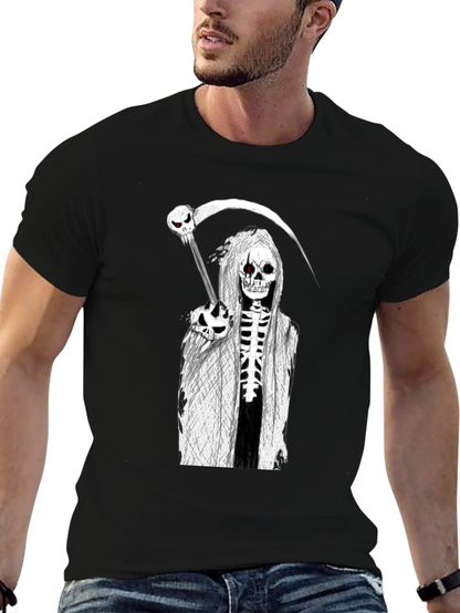 Grim Reaper Graphic Tee - Death Skull Design