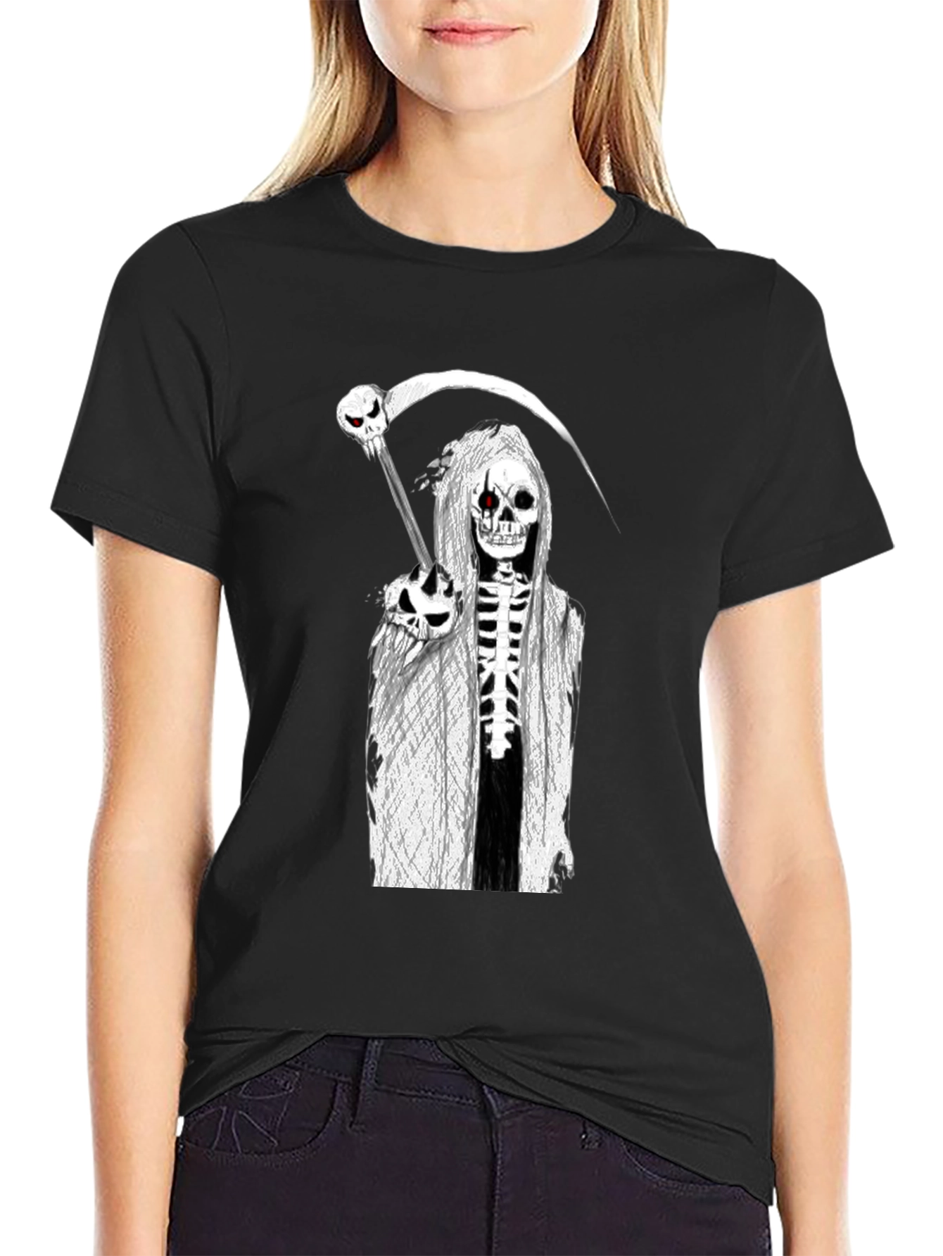 Grim Reaper Graphic Tee - Death Skull Design