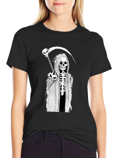 Grim Reaper Graphic Tee - Death Skull Design
