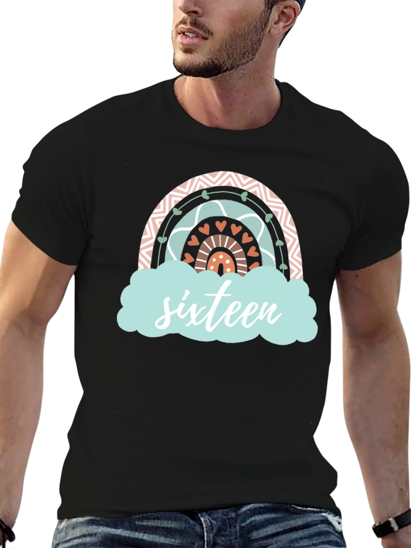 Sweet Sixteen Rainbow Graphic T-Shirt
